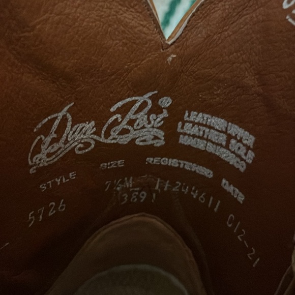 Dan Post cream and dark navy  Leather Cowboy Boots ankle boots - Picture 4 of 16